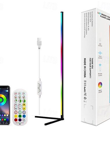  led vloerlamp slimme hoeklamp werk met app afstandsbediening staande lamp voor woonkamer gaming