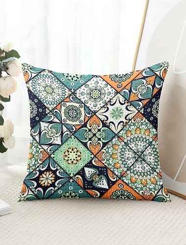  Mandala Bohemian Decoratieve Losse Kussensloop 1PC Zachte Vierkante Bank Kussenhoes Kussenhoes voor Slaapkamer Woonkamer Bank Stoel