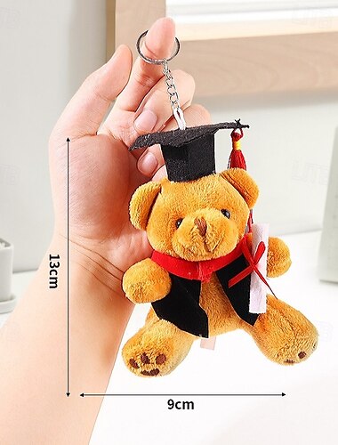  Schlüsselanhänger mit Teddybär-Ornament zum Schulabschluss, Plüschtier mit Doktorrobe, süßer Schlüsselanhänger zum Schulabschluss als Andenken für Männer, Frauen, Mädchen und Jungen