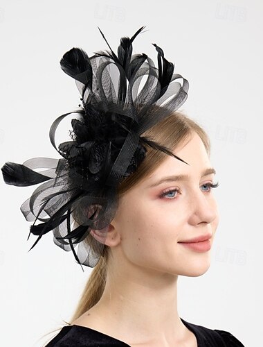  Kopfbedeckung Tüll Feder Hochzeit Abendgesellschaft Elegant Hochzeit Mit Pure Farbe Kopfschmuck Kopfbedeckung