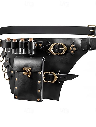  Středověké Renesanční Pásek Ren Faire Pánské Dámské Unisex předvečer Všech svatých Plesová maškaráda Výkon LARP Dospělé Taška Kouzelná láhev