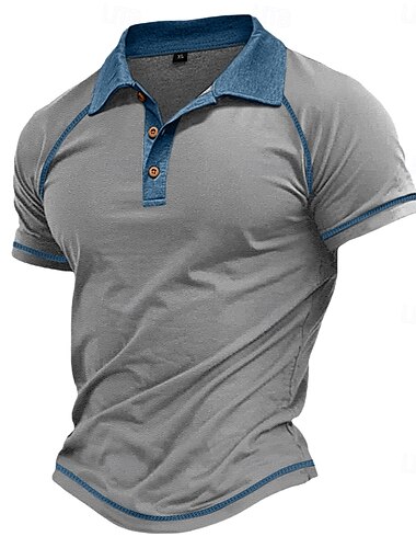  Herren Polo Business-Polo Geschäft Casual Kargen Klassisch Kurzarm Farbblock Knopf Sommer Frühling & Herbst Meerblau Retro Rot Schwarz Marineblau Grün Khaki Polo