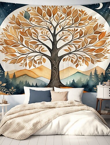  שטיח תקרה של עץ חיים אמנות קיר שטיח גדול דקור מMurals צילום רקע שמיכה וילון לבית חדר שינה סלון קישוט