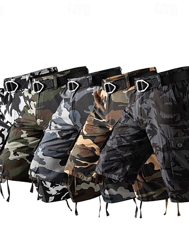  Ανδρικά Σορτς φορτίου Σορτς Camo Σορτσάκια Καλοκαιρινό σορτς Φερμουάρ Πολλαπλές τσέπες Τσέπη με πτερύγιο Καμουφλάζ καμουφλάζ Άνεση Φοριέται σύντομο ΕΞΩΤΕΡΙΚΟΥ ΧΩΡΟΥ Διακοπές Αθλητισμός Καθημερινό