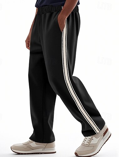  Hombre Pantalones deportivos Pantalones de Deporte Pantalones Pantalones casuales Correa Raya lateral Pierna recta Plano Comodidad Transpirable Longitud total Exterior Casual Carrera Deportes Moda