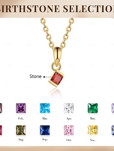  Personalisierte Geburtsstein-Halskette Individuelles bestes Geschenk für Mama Schmuck für Ehefrau Freundin oder Mama mit natürlichem Edelstein-Anhänger