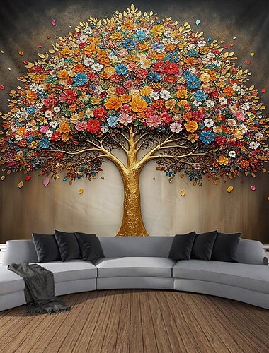 Baum des Lebens hängender Wandteppich Wandkunst große Wandteppichmural Dekor Fotograf Hintergrunddecke Vorhang Haus Schlafzimmer Wohnzimmer Dekoration
