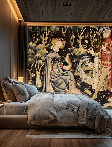  Arazzo Medievale Arazzo del Medioevo Vintage Grande Arazzo Decorazione Murale Fotografica Sfondo Coperta Tenda Decorazione Casa Camera da Letto Sala Decorativa