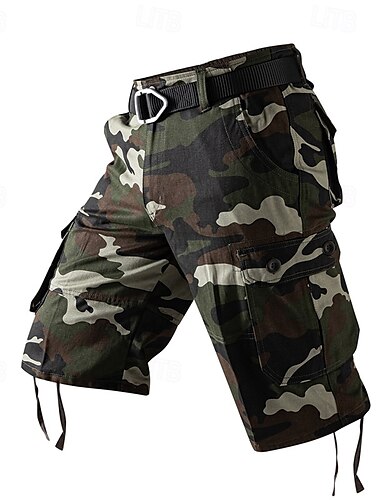  Bărbați Pantaloni Scurți Cargo Pantaloni scurti de exterior Pantaloni scurți de camping Pantaloni scurți Camo Σορτς πεζοπορίας Multi Buzunare Picior drept Culoare Camuflaj Confortabil la umezeal
