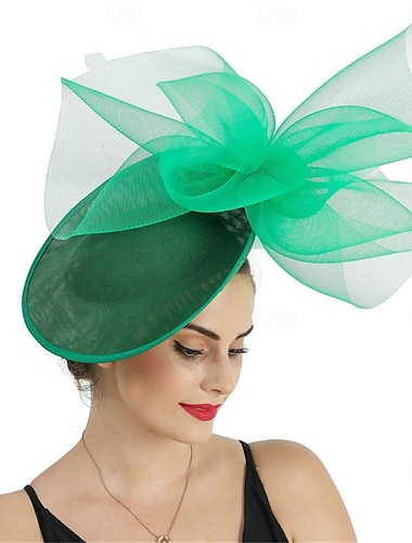  Vestimenta de Cabeza Lino Sombrero de fieltro Boda Cumpleaños Fiesta de Noche Fiesta de Té Carrera de caballos Elegante Vintage Estilo lindo Con Pluma Flor Celada Sombreros