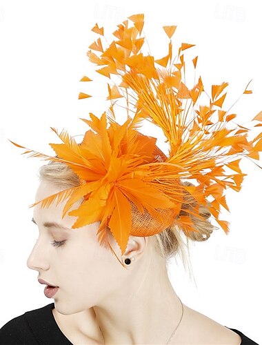  Helm Veren Sinamay Bruiloft Avond Feest Elegant Bruiloft Met Veer Helm Hoofddeksels