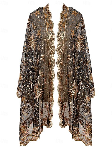  Retro vintage Roaring jaren '20 Jaren 1920 sjaal wrap Omslagdoeken The Great Gatsby Pailletten Dames Carnaval Bruiloft Avond Feest Maskerade Volwassenen Sjaal