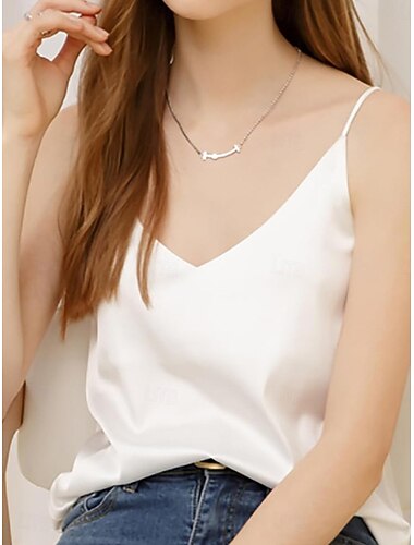  בגדי ריקוד נשים גופיית קמיזה צבע אחיד מסוגנן יום יומי ללא שרוולים צווארון V חולצות רגילות יומי שחור לבן ורוד מסמיק יין תלתן קיץ אביב