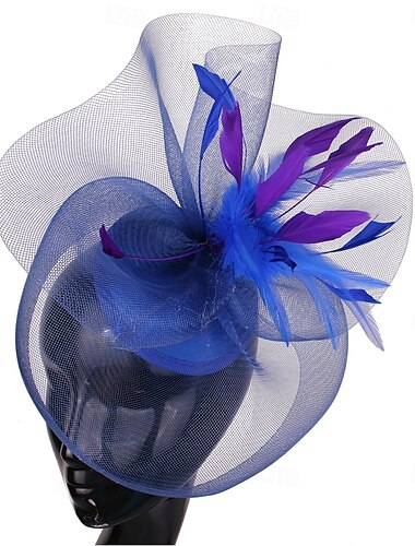  Hedvábí pávový klobouk svatební večerní párty čajová párty koňské dostihy koktejlové elegantní vintage roztomilé s péřovým čelenkou