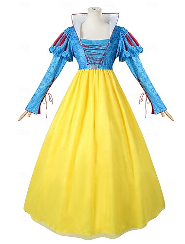  Schneeweiß Prinzessin Kleid Maskerade Urlaub Prinzessin Film Cosplay for Damen Erwachsene Karneval Maskerade Junggesellinnenabschiedsparty