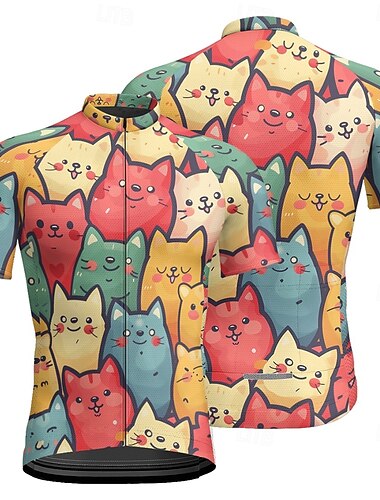  رجالي جورسيه الدراجة قطة كم قصير الدراجة تي شيرت جورسيه مع 3 جيوب خلفية دراجة جبلية سريع جاف تصميم تشريحي تفتيل متنفس رياضات أزرق سماوي أزرق البحرية أزرق ملابس