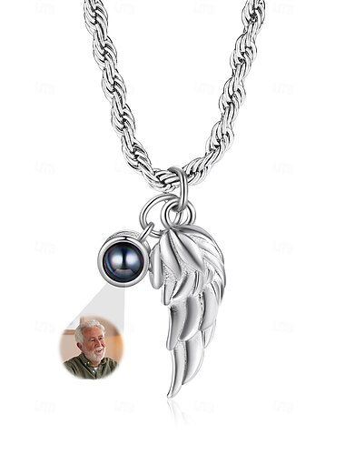 Personalisierte Halskette mit Foto-Projektionsstein Individuelles Bestes Geschenk für Mama – Einzigartiges Schmuckgeschenk für Angehörige Perfekt für besondere Anlässe