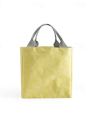  Isolierte Lunchtasche aus Hanfimitat – tragbarer, handlicher Essensträger für Schüler, Picknicktasche zum Frischhalten