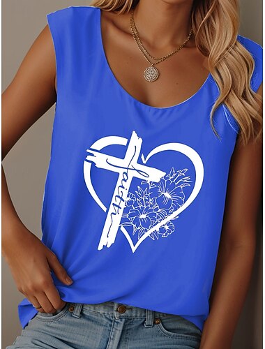  Damen Camisole-Tanktop Grafik Buchstabe Lässig Ärmellos Rundhalsausschnitt Normale Oberteile Täglich Druck Schwarz Rosa Blau Sommer Drunk