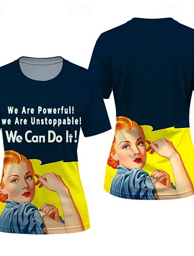  T-shirt Affiche rétro Fille rétro Graphique Pour Homme Adulte Mascarade Impression 3D Décontracté Quotidien Comic-Con