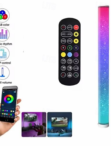  moderne dimbare led vloerlamp met muziek, slimme sfeerverlichting voor gaming, woonkamer, slaapkamer