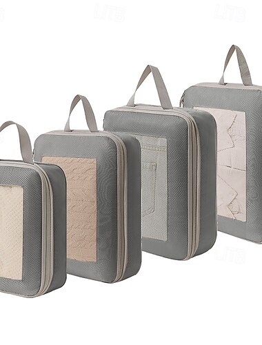  Kompressionspackwürfel für Reisen, Gepäck &Rucksack-Organizer-Set, platzsparende Aufbewahrungstaschen für Kleidung, Schuhe, Toilettenartikel, Make-up &digitales Zubehör