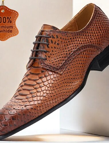  Elegante pythonleren veterschoenen voor heren - perfect voor Kentucky Derby en formele gelegenheden