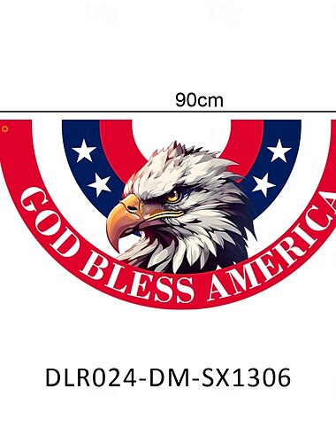  Amerikanische 4. Juli Wimpel Flagge 3 x 1,5 Ft Nicht gefaltete Fanfahne Banner Adler Polyesterflagge für Feiertagsaußenansicht Patriotischer Gedenktag