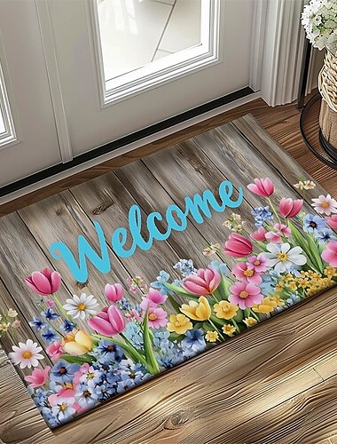  Blomsterdörrmatta Kök Matta Golvmatta Halkfri Områdesmatta Oljetålig Matta Inomhus Utomhus Mat Sovrumsdekor Badrumsmatta Entrématta Vår Sommar