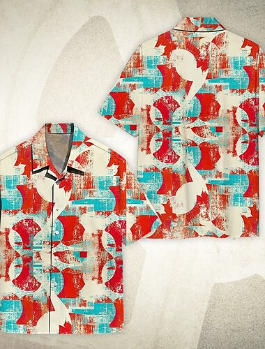  Chemisier / Chemise Affiche rétro Art graphique Pour Homme Adulte Mascarade Impression 3D Vacances Soirée