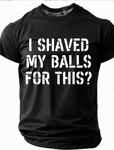  Camiseta Gráfica Divertida para Hombre '¿Me Afeité Las Pelotas Por Esto?' Cita Sarcástica de Manga Corta