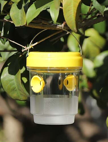  plastic bijenvallen, insectenlokfles, binnen- en buitenwespenvanger voor kamer, keuken, planten, bomen, vliegende insecten, ongediertebestrijding