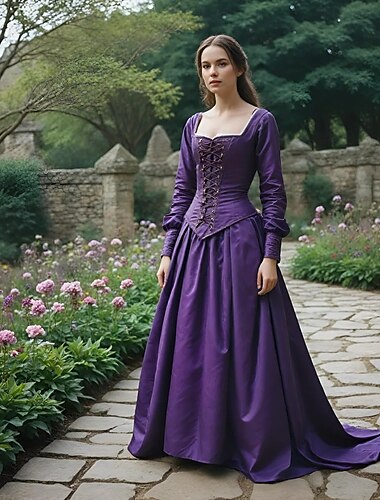  Retro vintage Middeleeuws Renaissance Jurken Gala jurk Koningin Viking Dames Keltisch Koninklijk Halloween Carnaval Prestatie Feest LARP Volwassenen Kleding