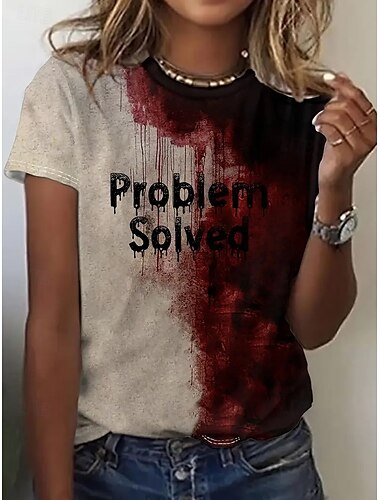  Damen T Shirt Sommeroberteile Grafik Druck Klassisch Lässig Kurzarm Rundhalsausschnitt Crop Tops Täglich Wochenende Druck Regenbogen Sommer Frühling Herbst