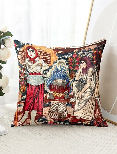  Vintage Mittelalter dekorative Kissenbezüge 1PC weicher quadratischer Couchkissenbezug Kissenbezug für Schlafzimmer Wohnzimmer Sofa Stuhl