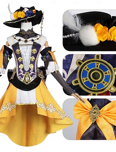  Navia Caspar Anime Traje Cosplay Roupa Trajes de cosplay Trajes de videogame Dia Das Bruxas Carnaval Festa Comic Con Ocasiões Especiais Para Mulheres Adulto