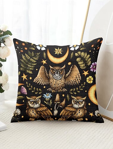  Mandala Bohemian Dekorative Wurfkissenbezug 1PC Sonne und Mond Weiches Quadrat Sofa Kissenbezug für Schlafzimmer Wohnzimmer Sofa Stuhl