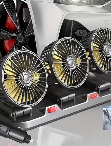  Triple-Head 12V/24V USB-Autolüfter - Leistungsstarke Kühlung und Luftzirkulation für den Fahrkomfort auf langen Fahrten