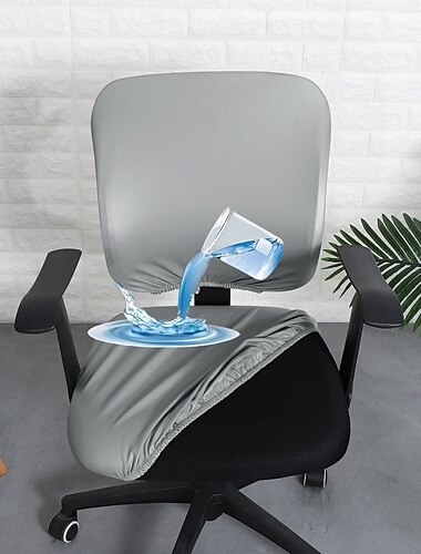  Stretch-Stuhlbezüge für Computerstühle, wasserdicht, Kunstleder, geteilter Bürostuhlbezug, Gaming-Sessel, Sitzbezug, schmutzabweisend, abnehmbar