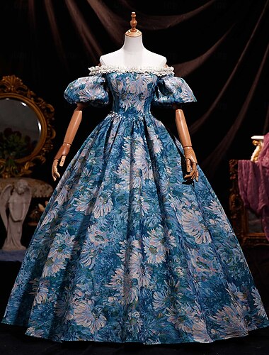  Rokoko-Ballkleid für Damen aus dem 18. Jahrhundert, Prinzessin Maria Antonietta, Rokoko, viktorianisches Renaissance-Urlaubskleid