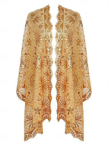  Retro vintage Roaring jaren '20 Jaren 1920 sjaal wrap Omslagdoeken The Great Gatsby Pailletten Dames Carnaval Bruiloft Avond Feest Maskerade Volwassenen Sjaal