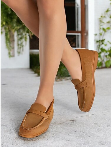 dámské slip-on mokasíny z úpletu - lehké neformální vycházkové boty do práce i na denní nošení
