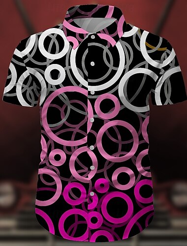  Retro Antiguo Años 70 Camisas Camisa hawaiana Hippie Disco Geométrico Hombre Mascarada Vacaciones Fiesta Desfile del orgullo Adulto Camisas