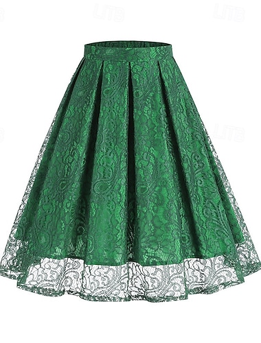  Rétro Vintage Années 1950 Jupe Dentelle Femmes Mascarade Tenue quotidienne Date Enterrement de Vie de Jeune Fille Adulte Jupe