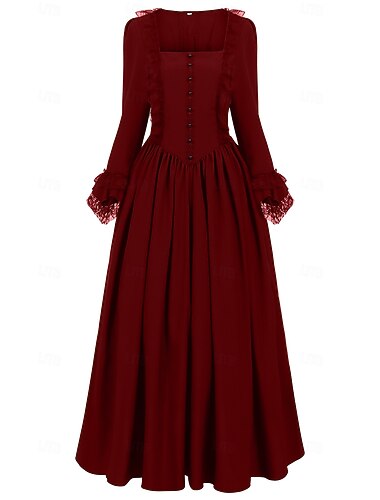  Medievale Rinascimento Abito da cocktail Vestito Abito da Ballo Straniero Elfico Costume Per donna Celtico Fantasia Reale Halloween Carnevale Mascherata LARP Fiera Rinascimentale Festival Adulti