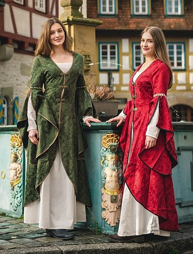  Retro vintage Middeleeuws Renaissance Jurken Gala jurk Viking Keltische ridder Dames Keltisch Koninklijk Halloween Carnaval Prestatie Feest LARP Volwassenen Kleding