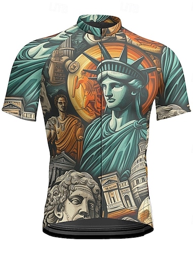  Per uomo Maglia da ciclismo Manica corta Bicicletta Maglietta Maglietta / Maglia con 3 tasche posteriori Ciclismo da montagna Traspirante Asciugatura rapida Design anatomico Ad alta capillarità Blu