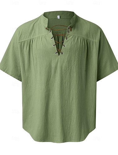  Medieval Renacimiento siglo 17 Longitud Mediana Blusa / Falda Traje de cosplay caballero celta élfico Correa Color sólido Hombre Pirata Fantasía Víspera de Todos los Santos Mascarada Casual Diario