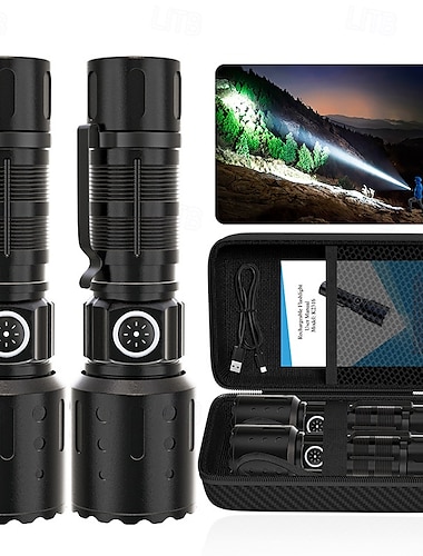  oplaadbare zaklampen hoge lumen 1500m lange worp super heldere led kleine krachtige tactische zaklamp met geheugenfunctie 6 modi waterdichte zaklamp voor op de camping
