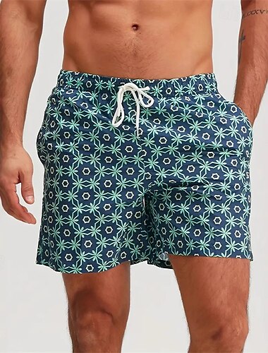  Herren Bademode Surfshorts Badehose Schwimmshorts kurz Surfshorts Unten Kordelzug Mit Taschen Schwimmen Surfen Strand Wassersport Bedruckt Sommer Frühling